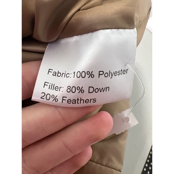 Glamourpuss Down Puffer Vest Size Large Brown Lightweight Rhinestone Embellished - Picture 4 of 6